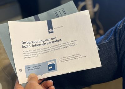 Box 3 – Brief Belastingdienst over Opgaaf Werkelijk Rendement